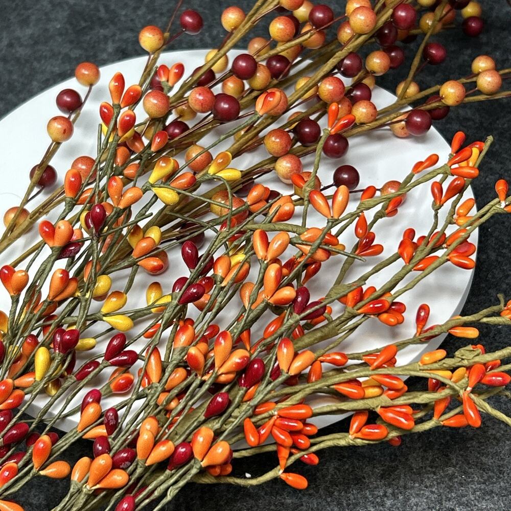 Harvest & Pip Berry Picks 4/each Artificial Floral Picks Autumn Craft Decor - Picture 4 of 5